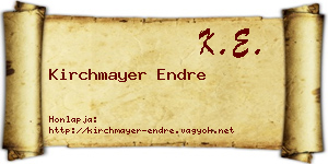 Kirchmayer Endre névjegykártya