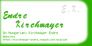 endre kirchmayer business card